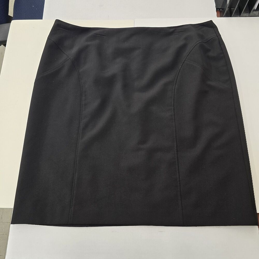 Worthington Black Lined Back Zip Back Split Knee Length Sz22W